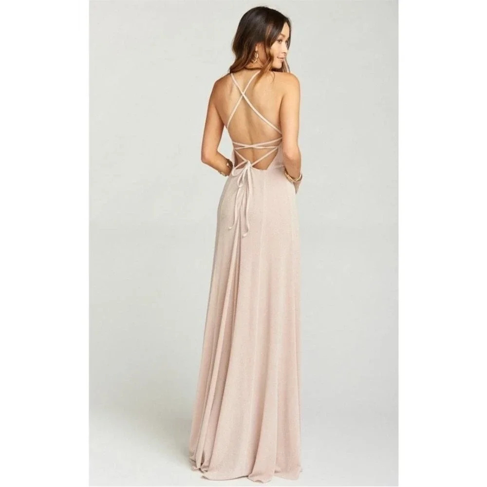 Show Me Your MuMu Godshaw Goddess Gown Dress Dancing Queen Shine Blush Size XL